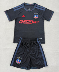 Colo-Colo 26/27 Solid Black/Blue Away Kids Jersey Set