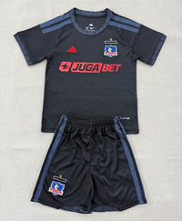 Colo-Colo 26/27 Solid Black/Blue Away Kids Jersey Set