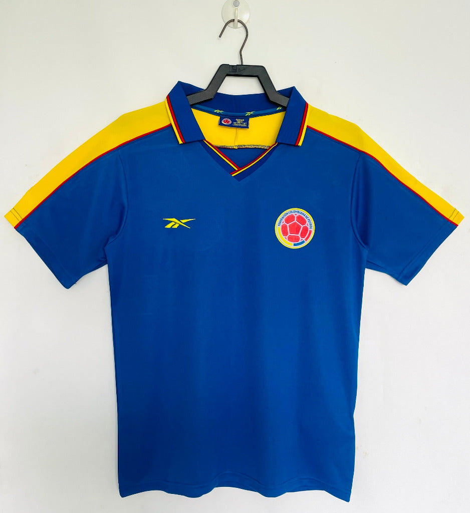 Colombia 1998 Retro Blue/Yellow Away Game Jersey