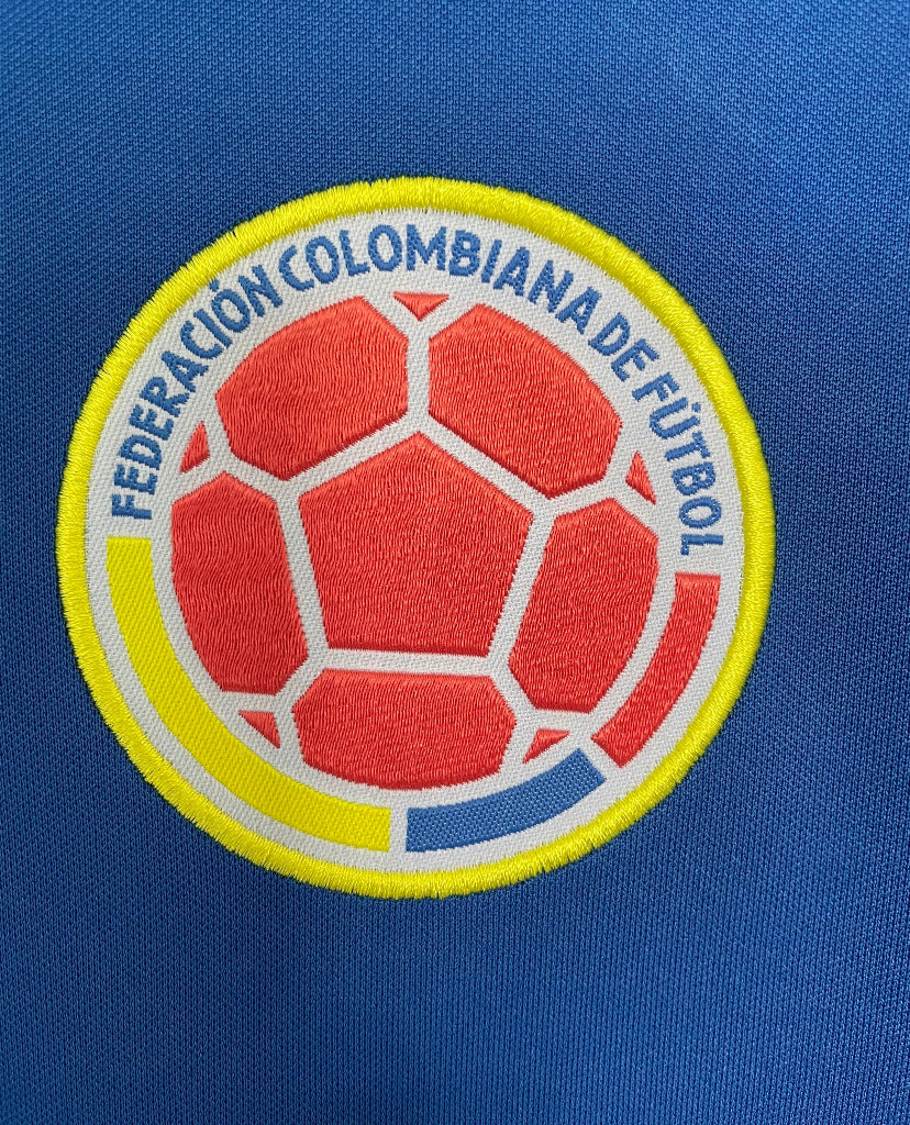 Colombia 1998 Retro Blue/Yellow Away Game Jersey