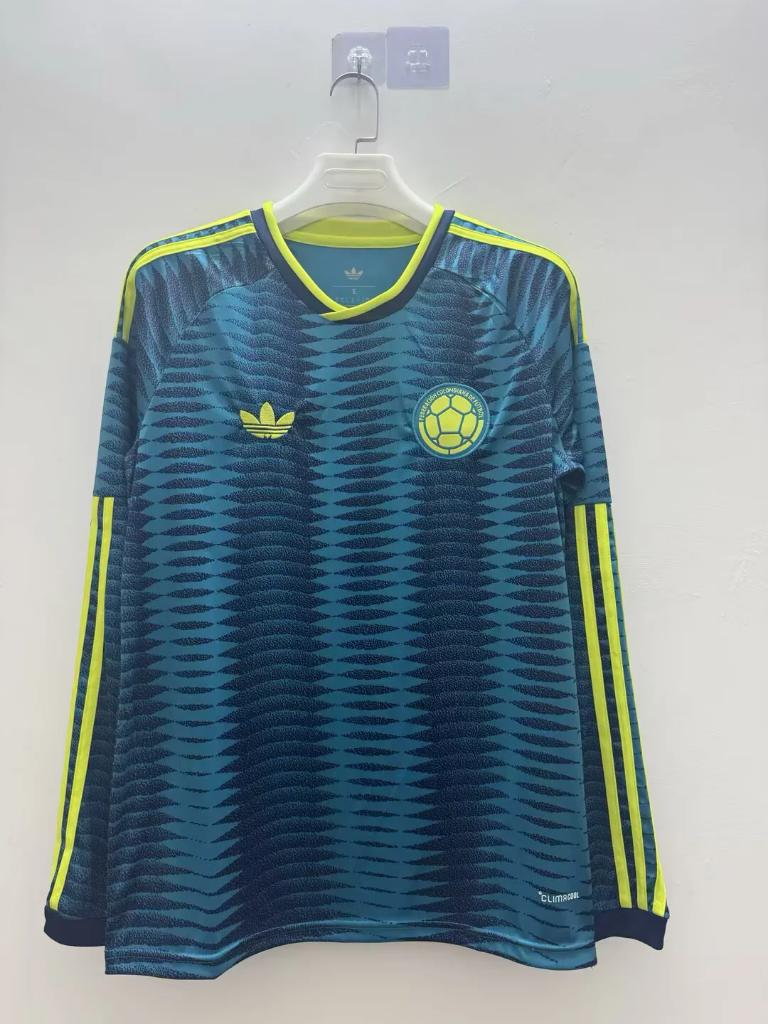 Colombia 2026 Deep Blue/Bright Yellow World Cup Away Long Sleeve Jersey