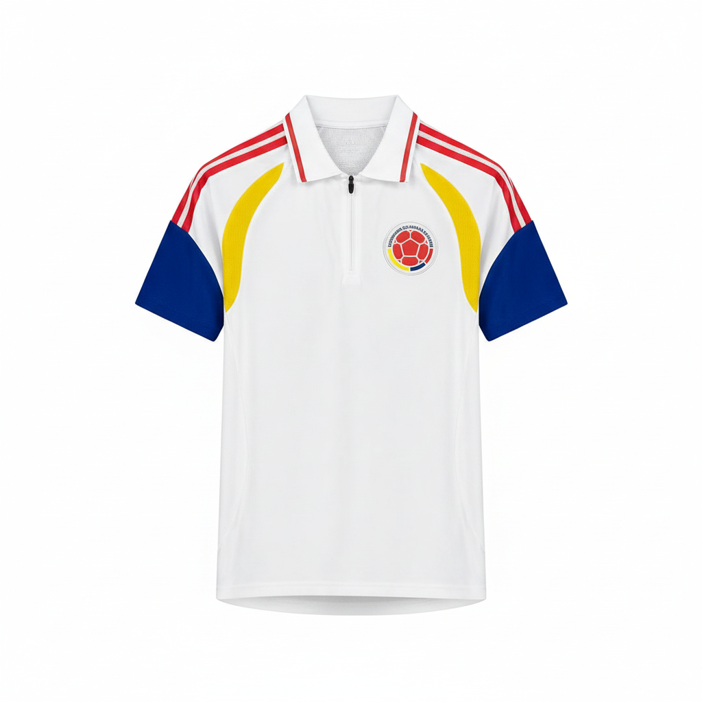 Colombia 2026 White/Red Stripes Training Polo Jersey