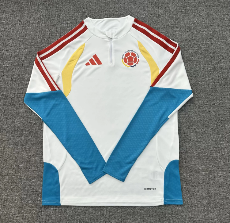 Colombian 2026 White/Blue/Yellow/Red Tiro Training Long Sleeve Jersey