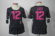 Colts 2021/22 Luck #12 Black/Pink Women NFL Jersey