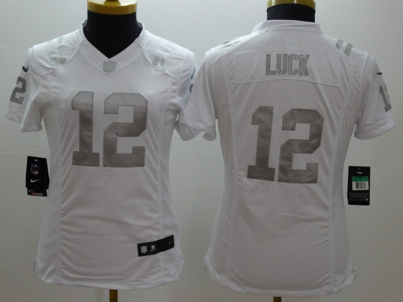 Colts 2021/22 Luck #12 White/Gray Women NFL Jersey