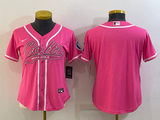 Colts 2021/22 Pink/White Women NFL Baseball Style Jersey