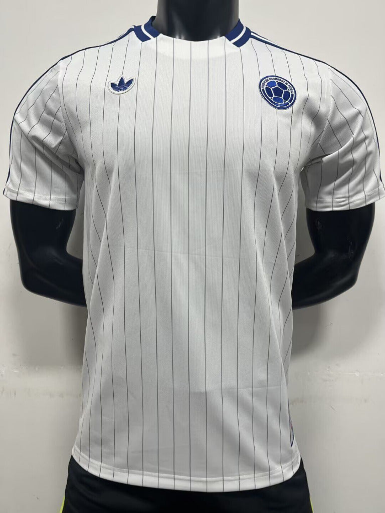 Colombia 2026 White/Gray Vertical Stripes Jersey