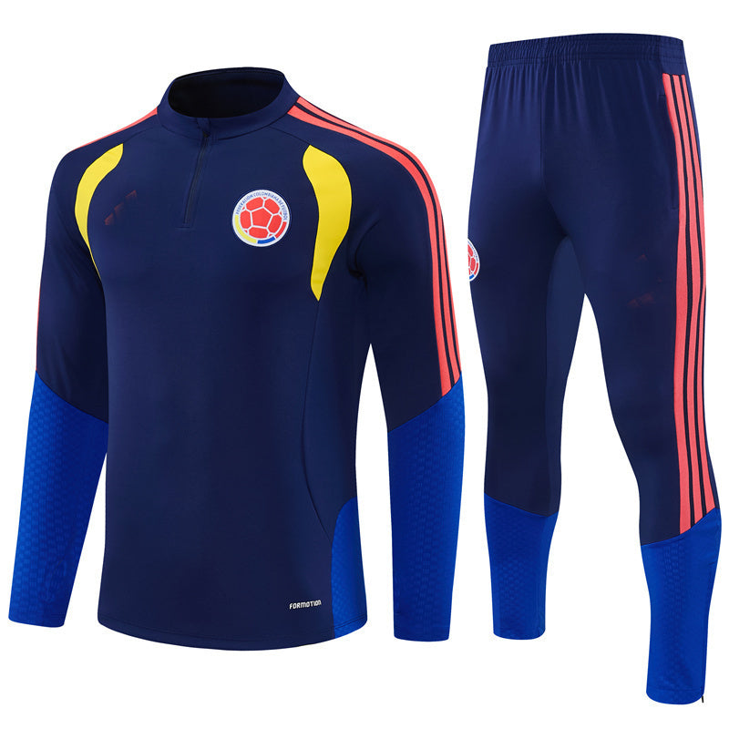 Columbia 26/27 Sapphire Blue/Navy with Red Stripes Training Tracksuit Set