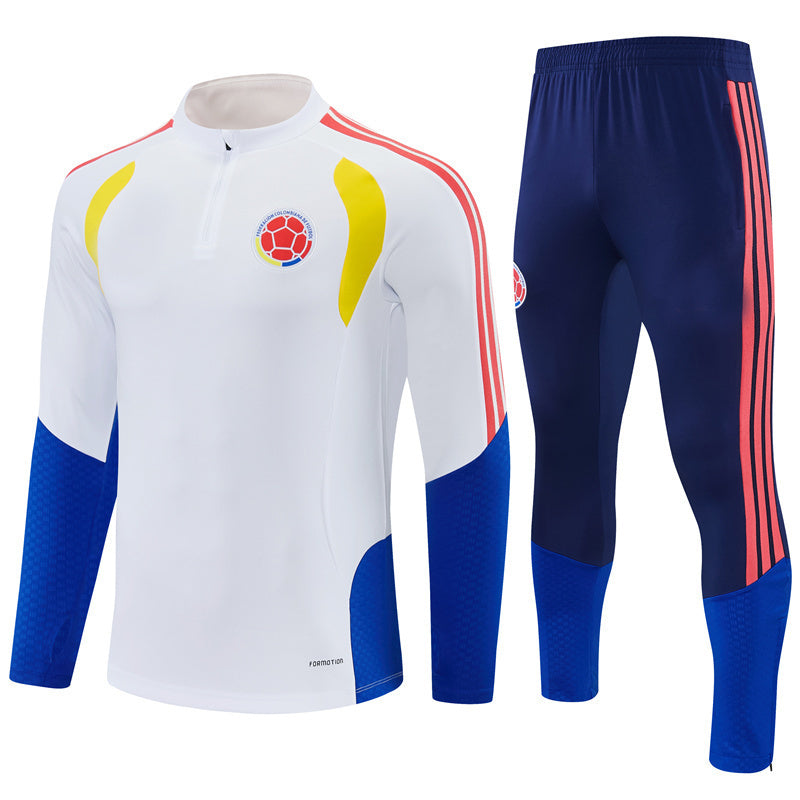 Columbia 26/27 White/Royal Blue with Red Stripes Training Tracksuit Set