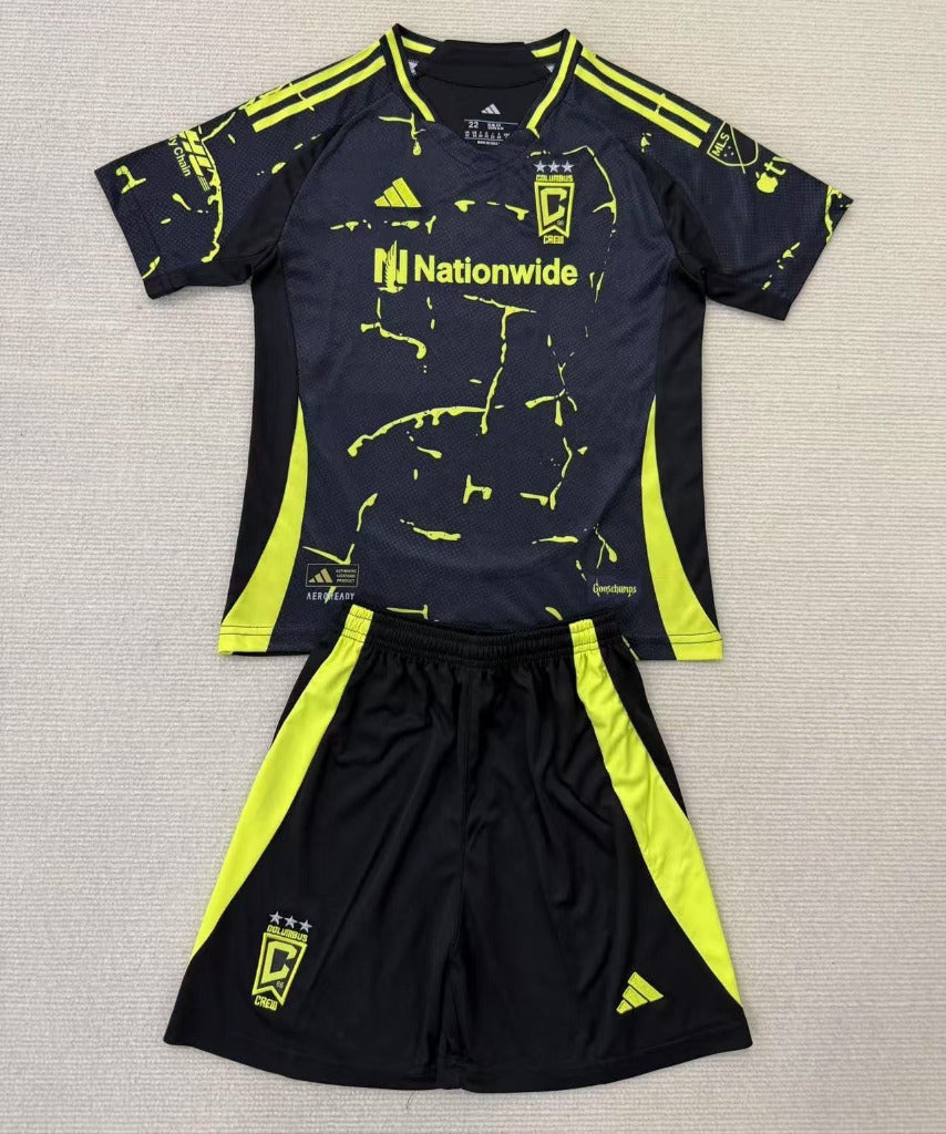 Columbus Crew 25/26 Black/Yellow Kids Jersey Set