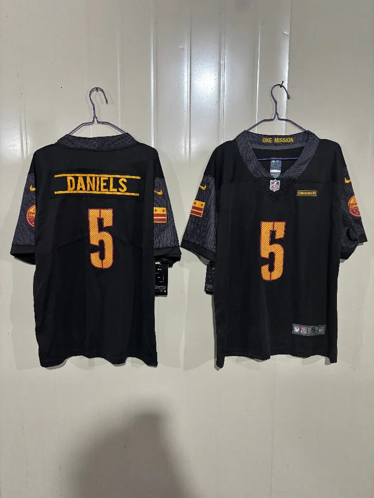 Commanders 25/26 Daniels #5 Black Game Kids Jersey