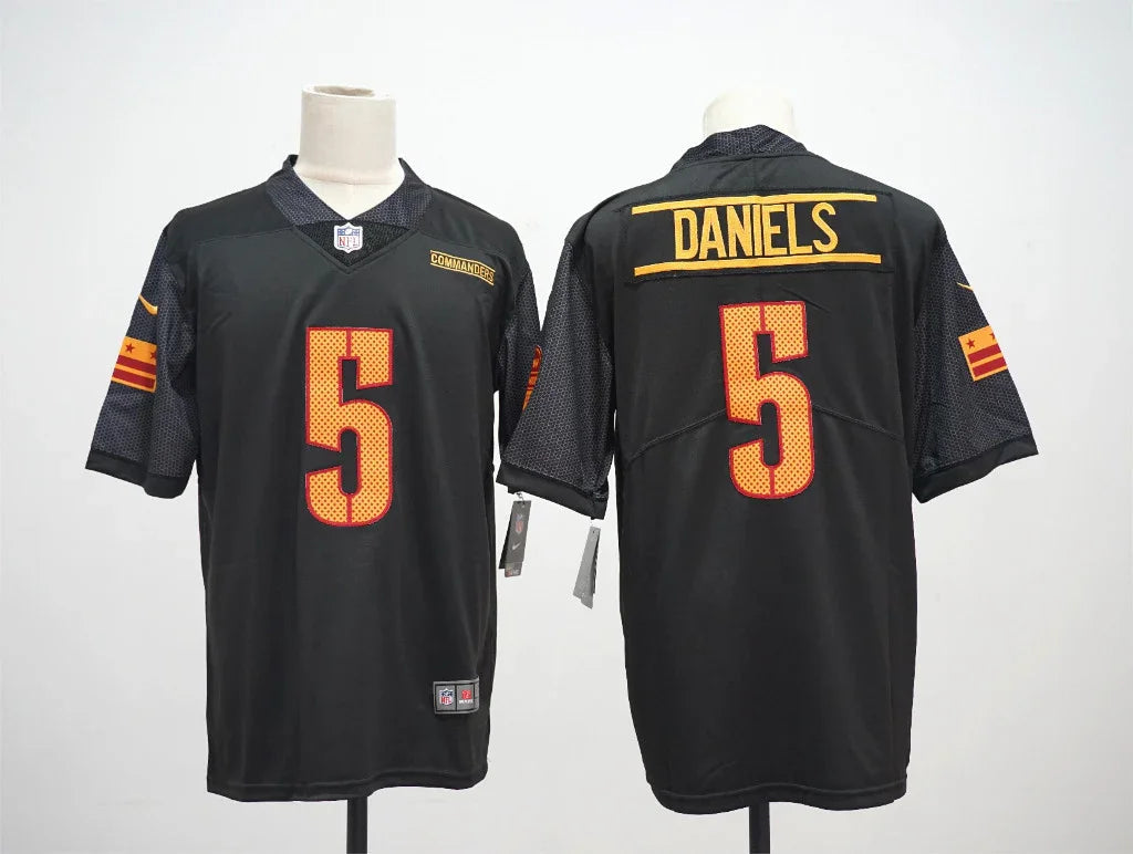 Commanders 25/26 Daniels #5 Black NFL Jersey