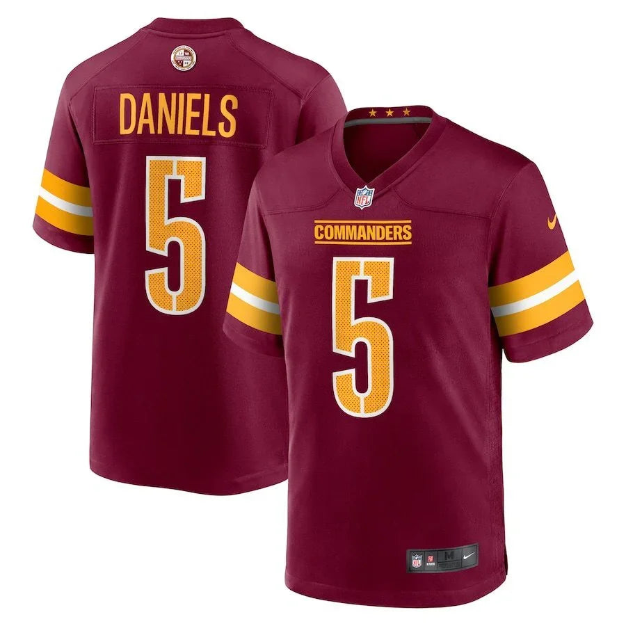 Commanders 25/26 Daniels #5 Burgundy NFL Jersey