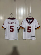 Commanders 25/26 Daniels #5 White/Black Game Kids Jersey
