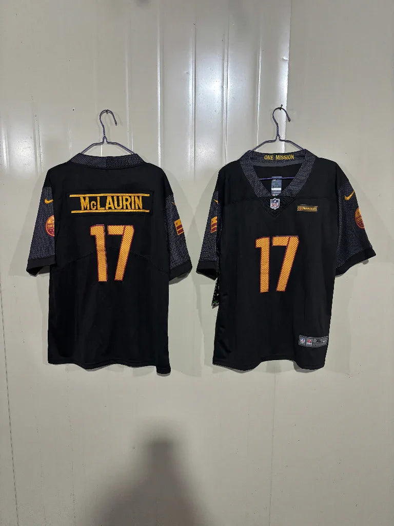 Commanders 25/26 McLaurin #17 Black Game Kids Jersey
