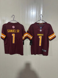 Commanders 25/26 Samuel Sr. #1 Burgundy Game Kids Jersey