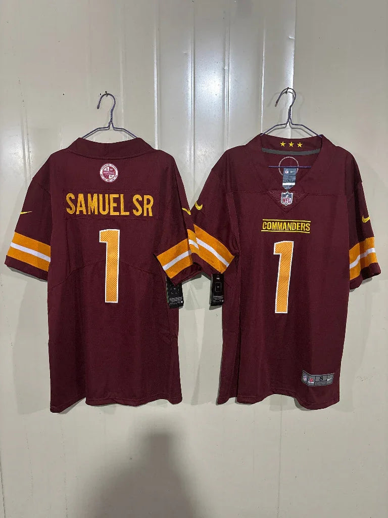 Commanders 25/26 Samuel Sr. #1 Burgundy NFL Jersey