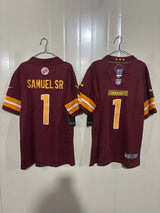 Commanders 25/26 Samuel Sr. #1 Burgundy NFL Jersey