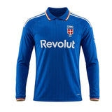 Como 26/27 Blue/White Shoulder Stripes Home Long Sleeve Jersey