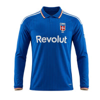 Como 26/27 Blue/White Shoulder Stripes Home Long Sleeve Jersey