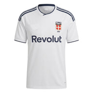 Como 26/27 White/Black Shoulder Stripe Away Jersey