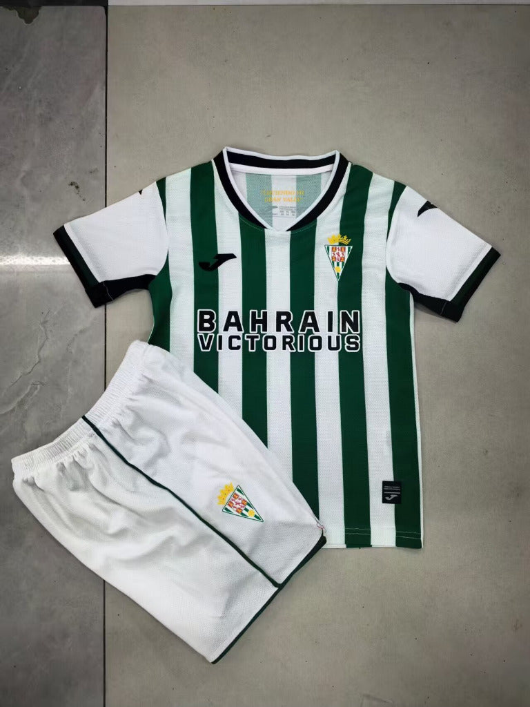 Cordoba 25/26 White/Green Home Kids Jersey Set