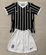 Corinthians 26/27 Black/White Stripes Away Kids Jersey Set