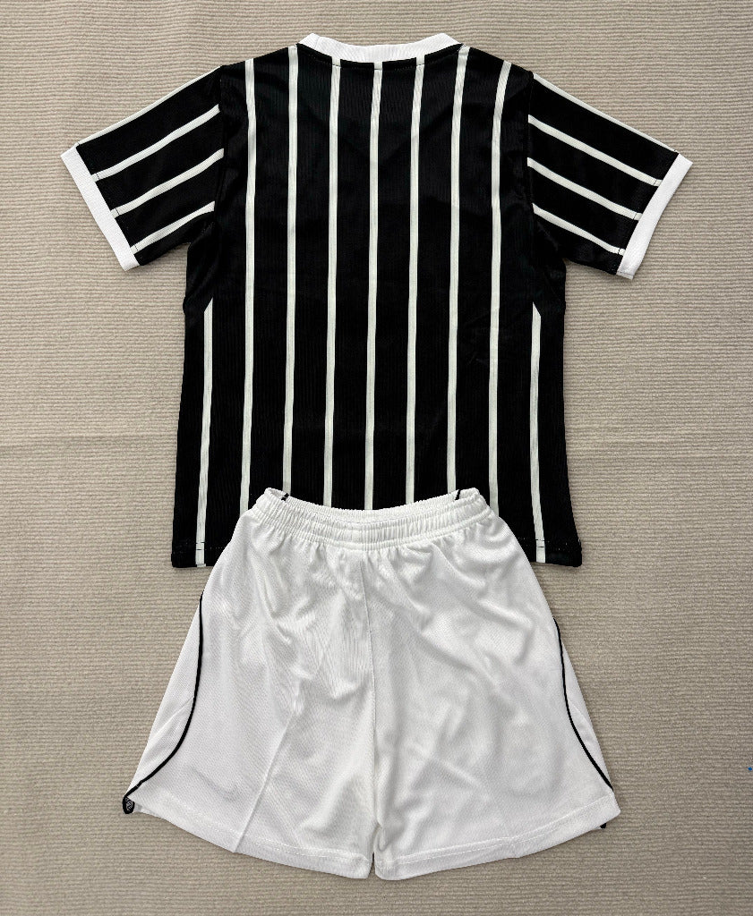 Corinthians 26/27 Black/White Stripes Away Kids Jersey Set
