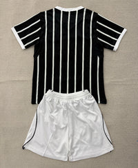Corinthians 26/27 Black/White Stripes Away Kids Jersey Set