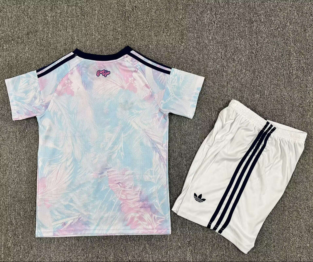 Costa Rica 2026 Light Blue/Pink Away Kids Jersey Set