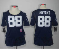 Cowboys 2021/22 Bryant #88 Navy/White Women NFL Baseball Style Jersey