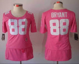Cowboys 2021/22 Bryant #88 Pink/White Women NFL Baseball Style Jersey