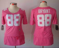 Cowboys 2021/22 Bryant #88 Pink/White Women NFL Baseball Style Jersey