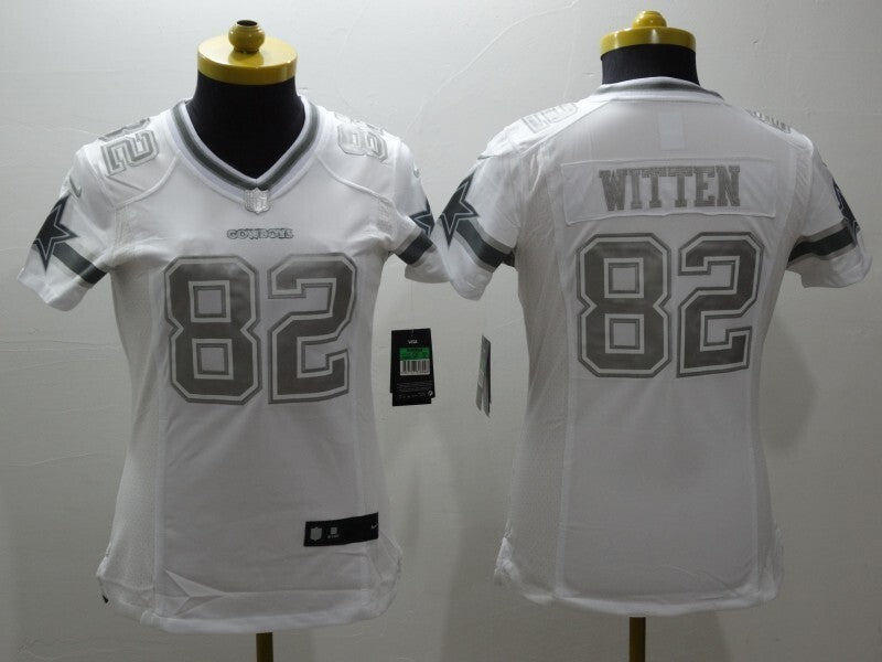 Cowboys 2021/22 Witten #82 White/Gray Women NFL Jersey