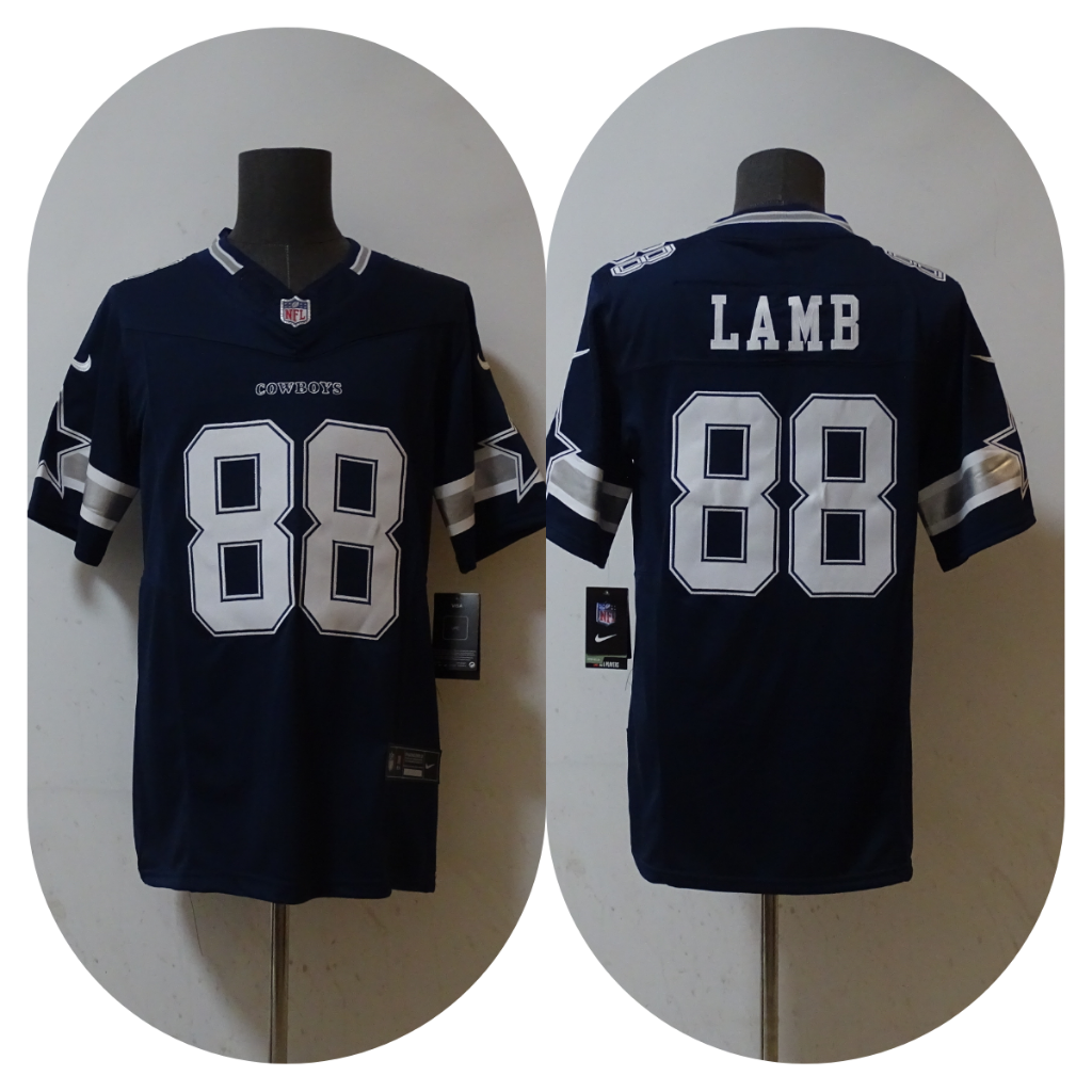 Cowboys 2022/23 Lamb #88 Navy NFL Game Jersey