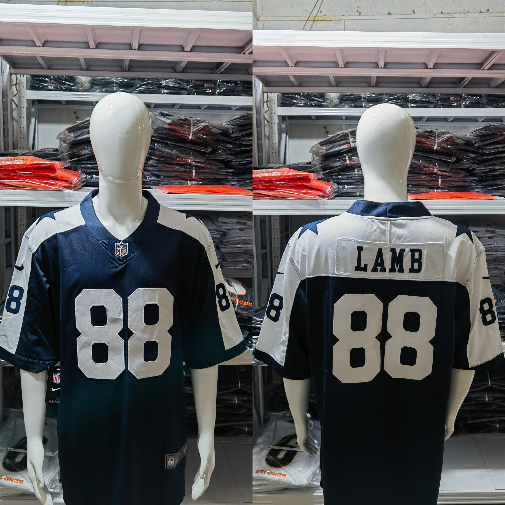 Cowboys 2022/23 Lamb #88 Navy/White NFL Game Jersey