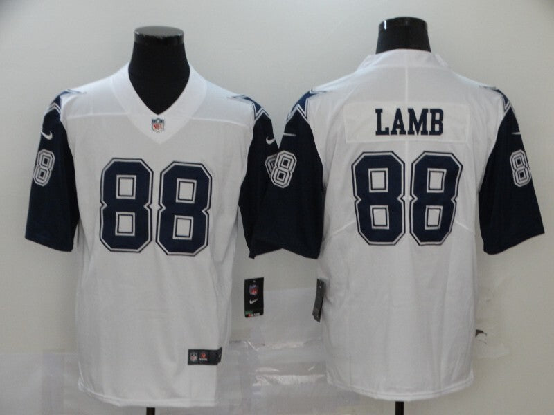 Cowboys 2022/23 Lamb #88 White/Navy NFL Game Jersey