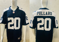 Cowboys 2022/23 Pollard #20 Navy/White NFL Game Jersey