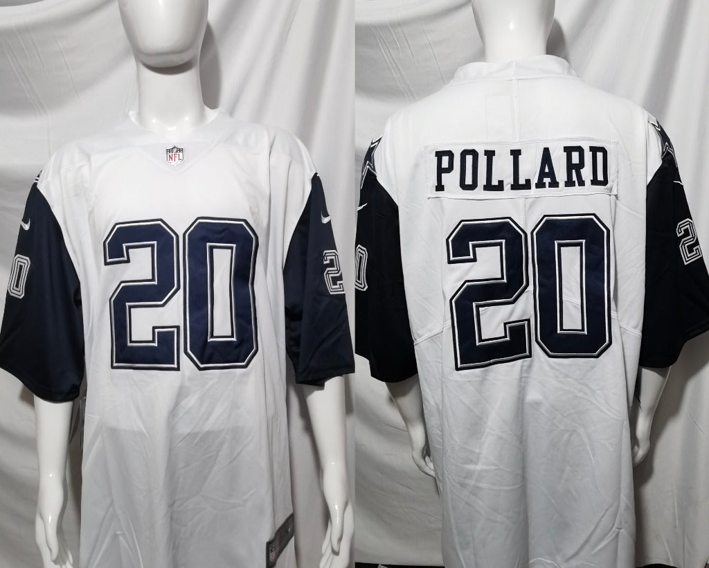 Cowboys 2022/23 Pollard #20 White/Navy NFL Game Jersey
