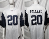 Cowboys 2022/23 Pollard #20 White/Navy NFL Game Jersey