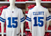 Cowboys 2023/24 Elliott #15 White NFL Game Jersey