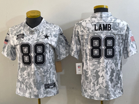 Cowboys 24/25 Lamb #88 Arctic Camo Women NFL Jersey