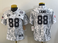 Cowboys 24/25 Lamb #88 Arctic Camo Women NFL Jersey