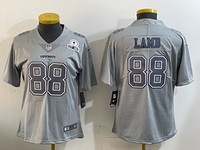 Cowboys 24/25 Lamb #88 Gray Women NFL Jersey