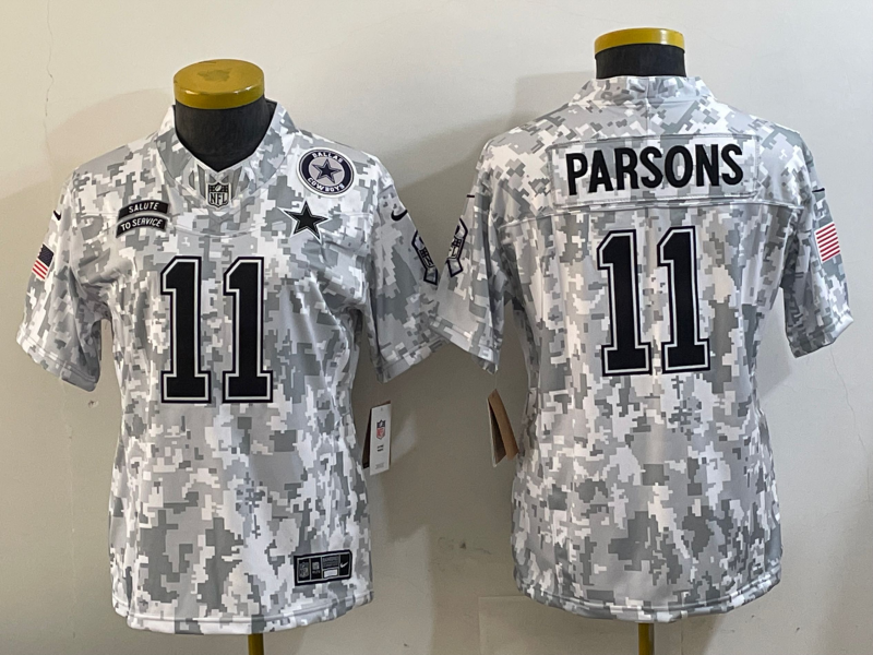 Cowboys 24/25 Parsons #11 Arctic Camo Women NFL Jersey