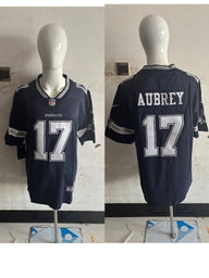 Cowboys 25/26 Aubrey #17 Navy NFL Game Jersey