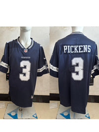 Cowboys 25/26 Pickens #3 Navy NFL Game Jersey