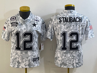 Cowboys 25/26 Staubach #12 Arctic Camo Women NFL Jersey