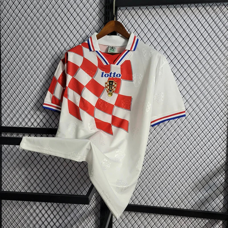 Croacia 1998 Retro White/Red Home Jersey