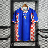 Croacia 1998 Vintage Retro Blue Away Jersey